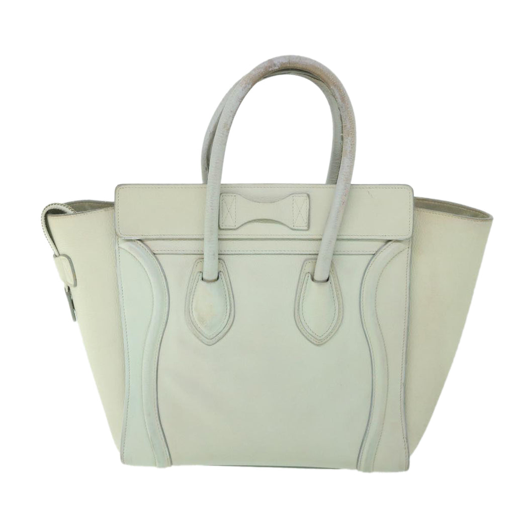CELINE Luggage Hand Bag Leather Beige  ar10492