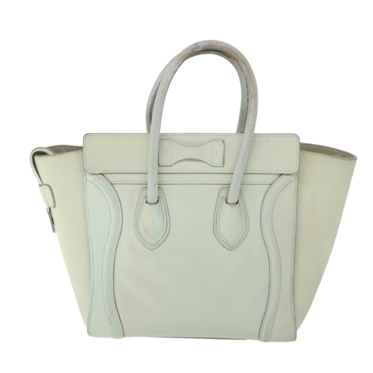 CELINE Luggage Hand Bag Leather Beige  ar10492