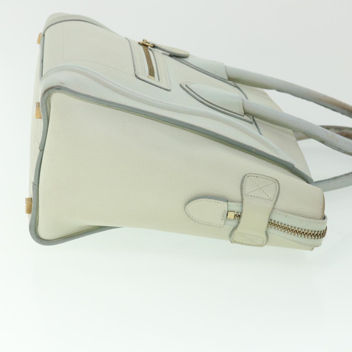 CELINE Luggage Hand Bag Leather Beige  ar10492