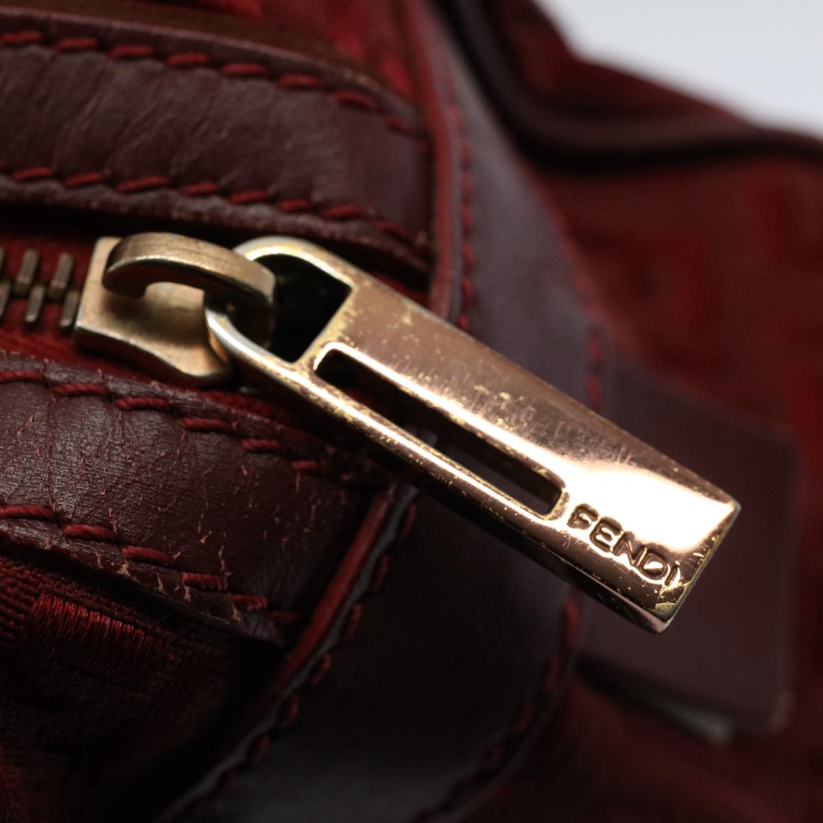 FENDI Zucchino Canvas Hand Bag Redar10594B