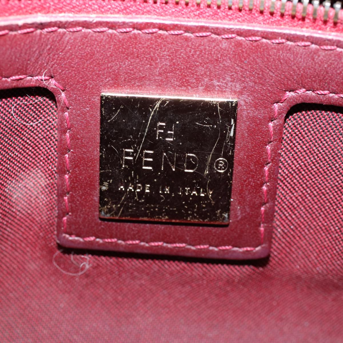 FENDI Zucchino Canvas Hand Bag Redar10594B