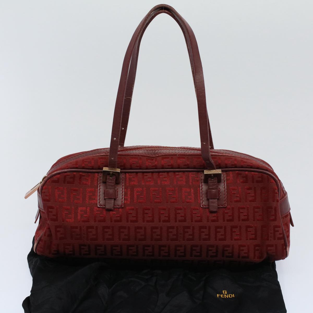 FENDI Zucchino Canvas Hand Bag Redar10594B