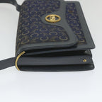 CELINE C Macadam Canvas Horse Carriage Shoulder Bag Navy Auth ar10605B