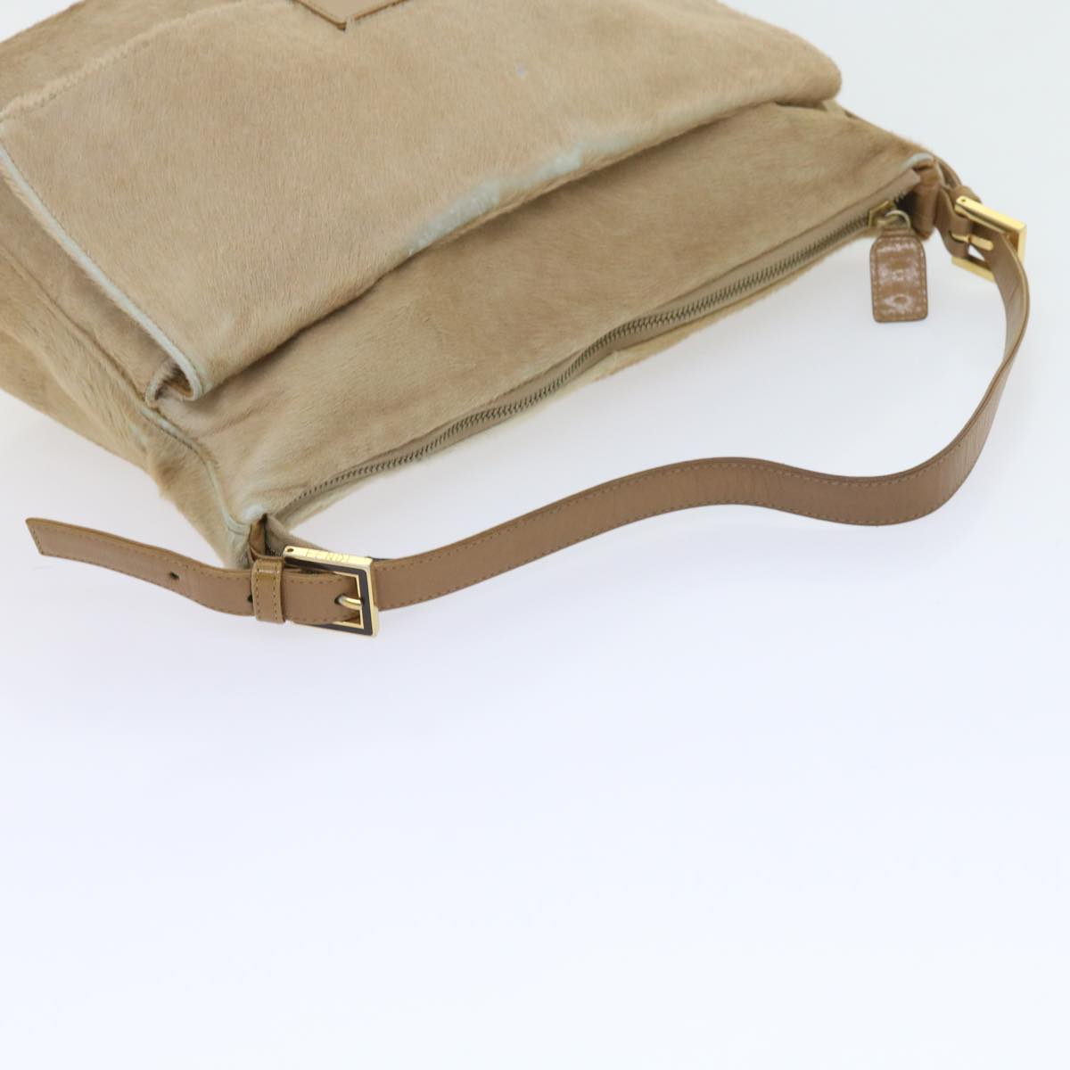 FENDI Mamma Baguette Shoulder Bag Harako leather Beigear10608B