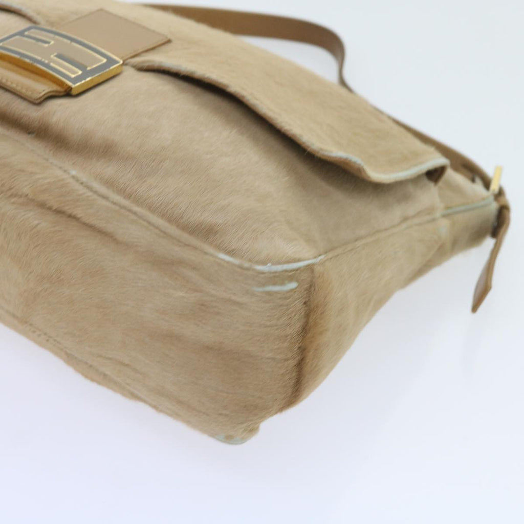 FENDI Mamma Baguette Shoulder Bag Harako leather Beigear10608B
