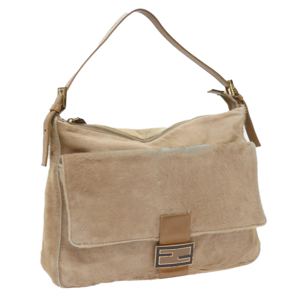 FENDI Mamma Baguette Shoulder Bag Harako leather Beigear10608B