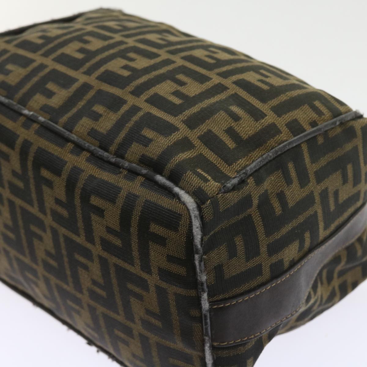 FENDI Zucca Canvas Hand Bag Black Brown 2111 26348 088ar10671