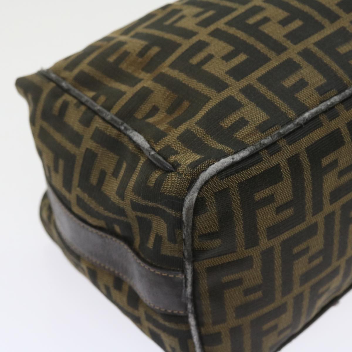 FENDI Zucca Canvas Hand Bag Black Brown 2111 26348 088ar10671