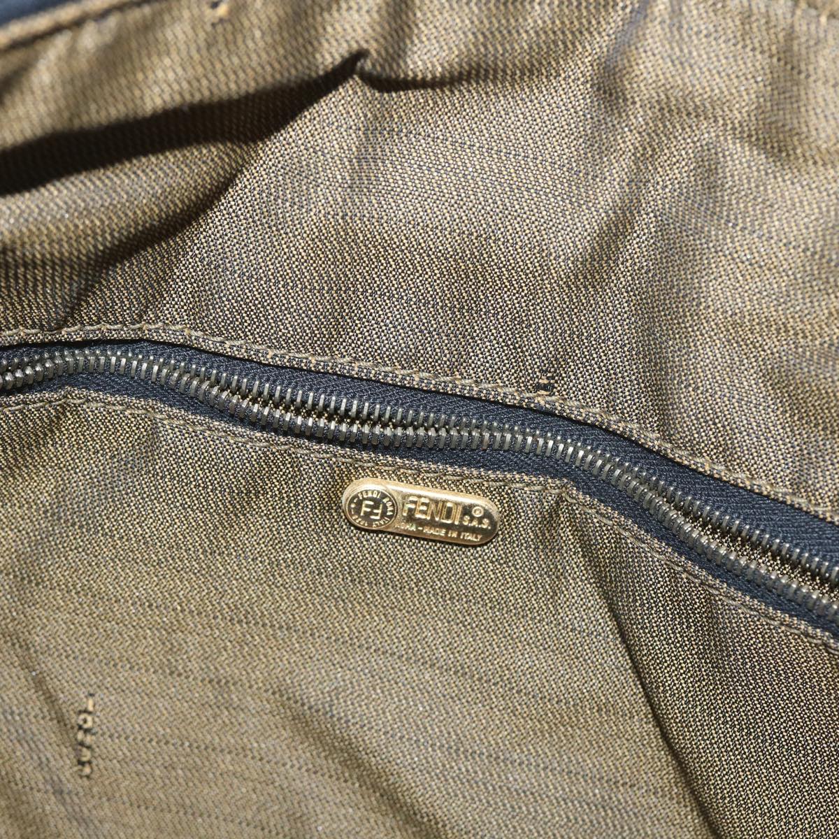 FENDI Zucca Canvas Hand Bag Black Brown 2111 26348 088ar10671