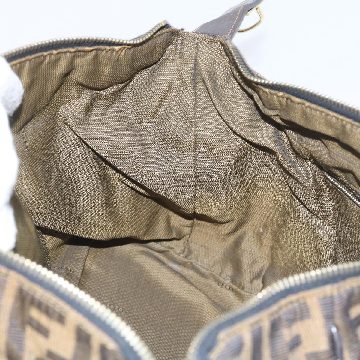 FENDI Zucca Canvas Hand Bag Black Brown 2111 26348 088ar10671