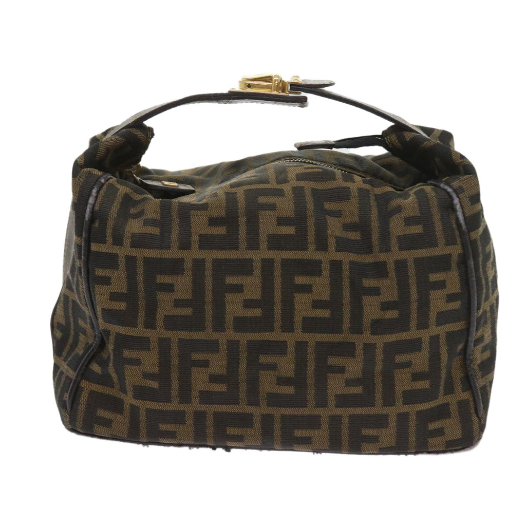 FENDI Zucca Canvas Hand Bag Black Brown 2111 26348 088ar10671