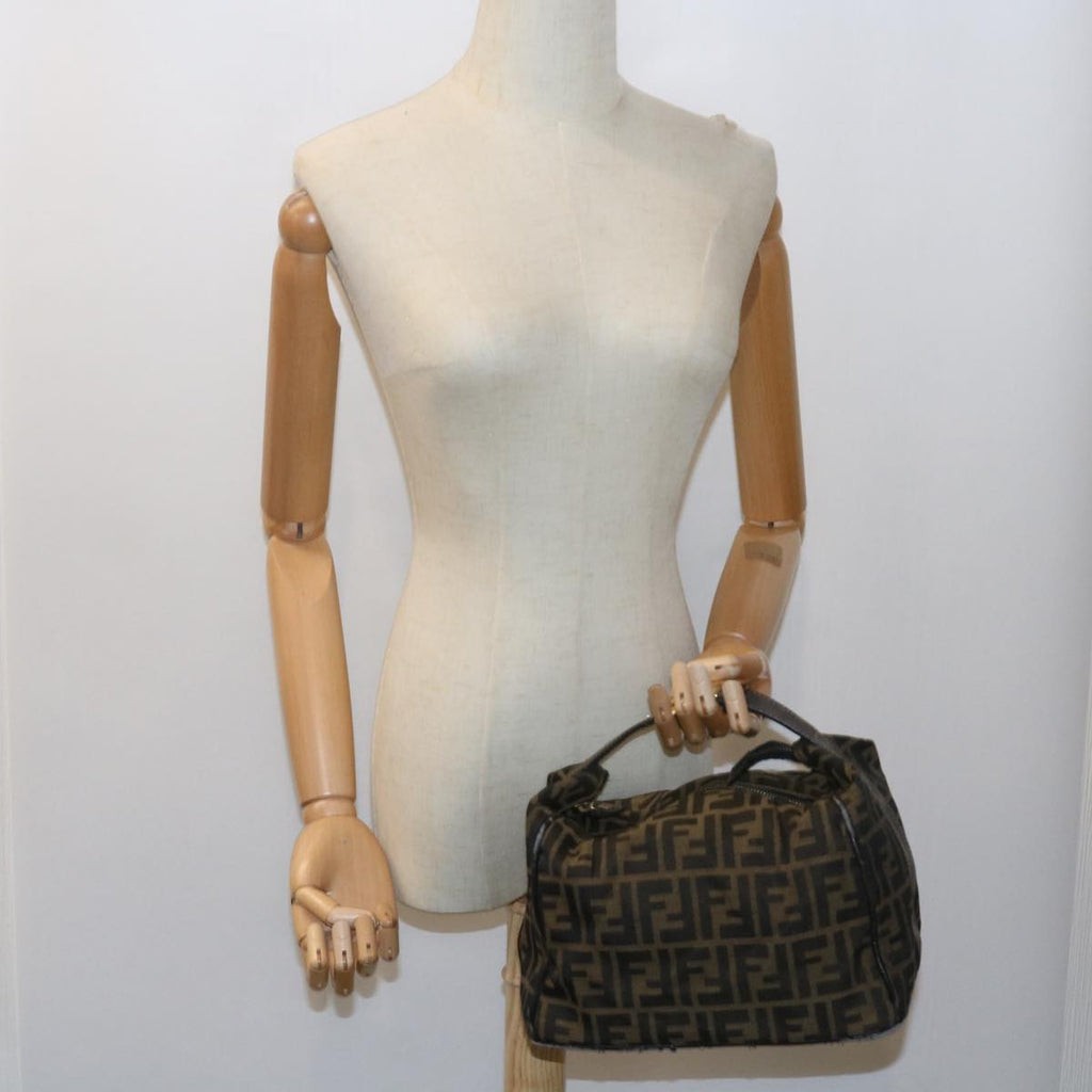 FENDI Zucca Canvas Hand Bag Black Brown 2111 26348 088ar10671