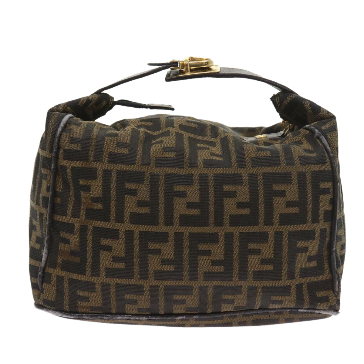 FENDI Zucca Canvas Hand Bag Black Brown 2111 26348 088ar10671