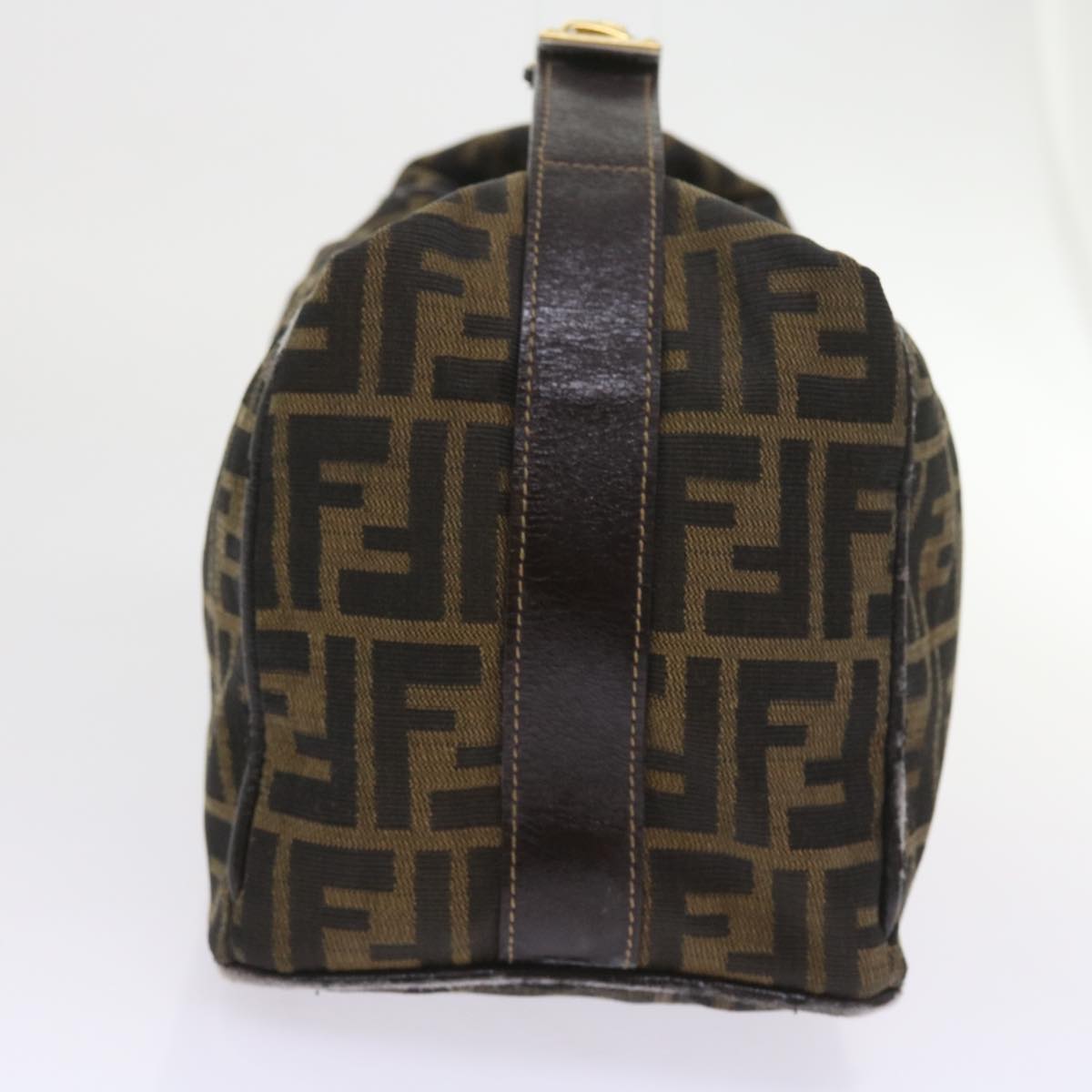 FENDI Zucca Canvas Hand Bag Black Brown 2111 26348 088ar10671