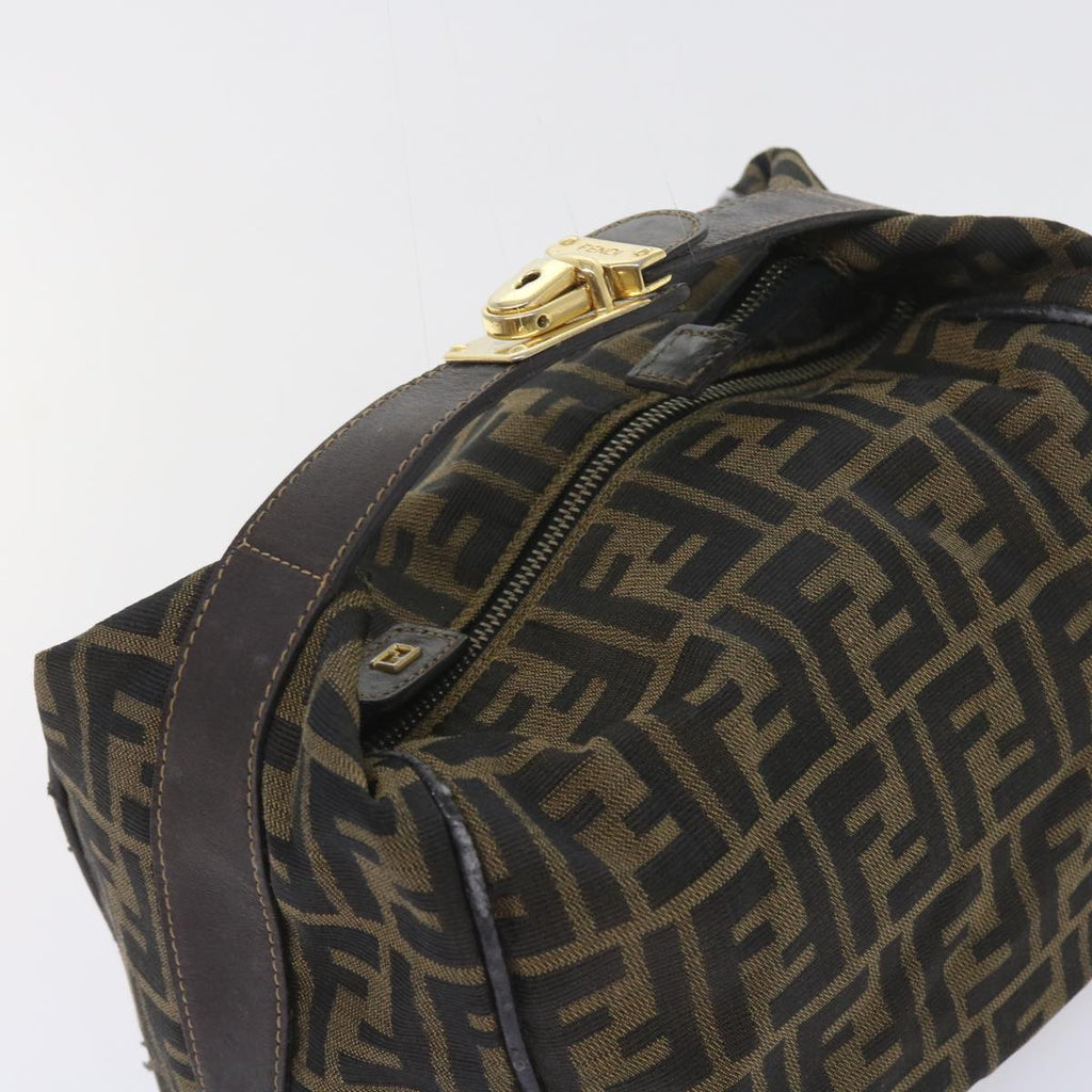 FENDI Zucca Canvas Hand Bag Black Brown 2111 26348 088ar10671