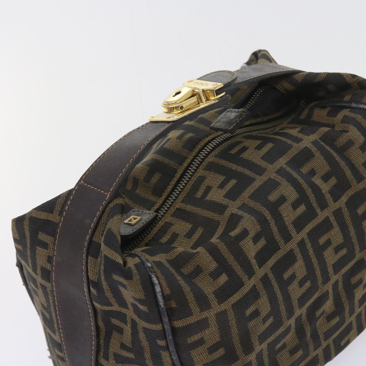 FENDI Zucca Canvas Hand Bag Black Brown 2111 26348 088ar10671