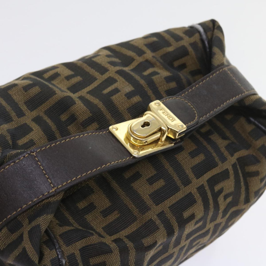 FENDI Zucca Canvas Hand Bag Black Brown 2111 26348 088ar10671