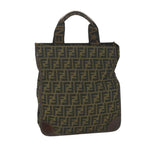 FENDI Zucca Canvas Hand Bag Black Brown 2321 26555 098ar10692