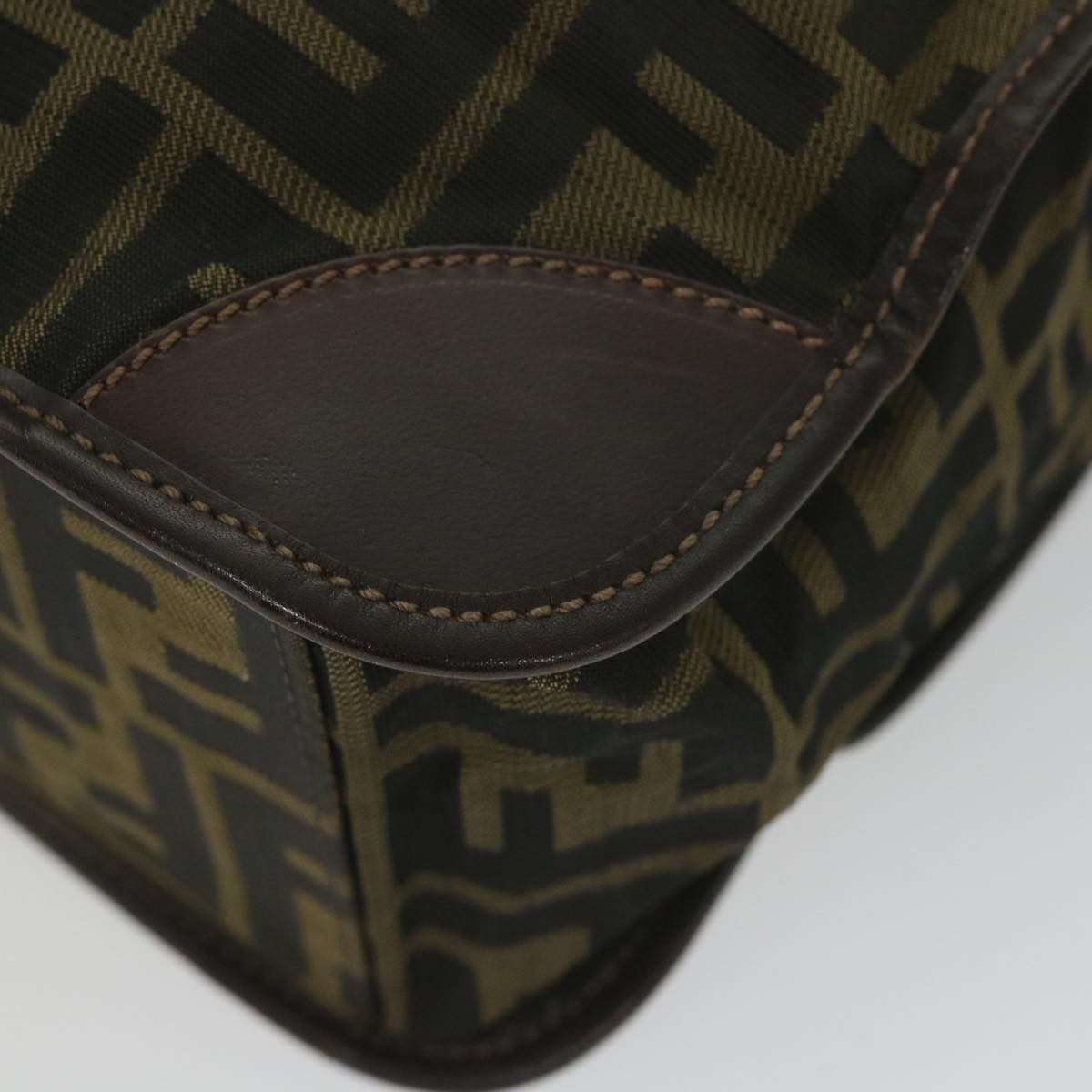 FENDI Zucca Canvas Hand Bag Black Brown 2321 26555 098ar10692