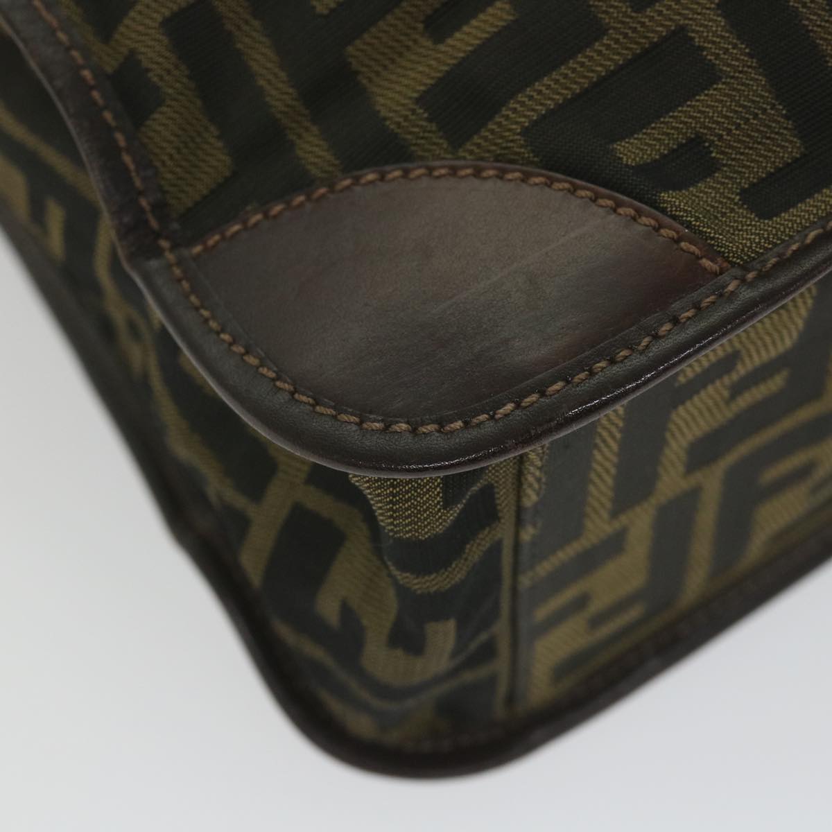 FENDI Zucca Canvas Hand Bag Black Brown 2321 26555 098ar10692