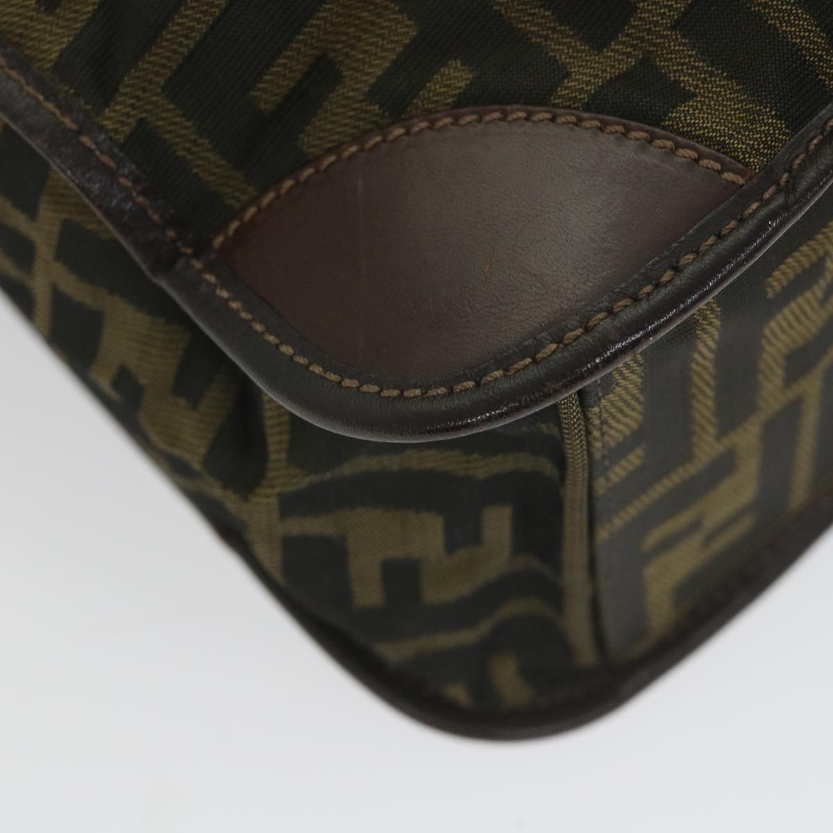 FENDI Zucca Canvas Hand Bag Black Brown 2321 26555 098ar10692