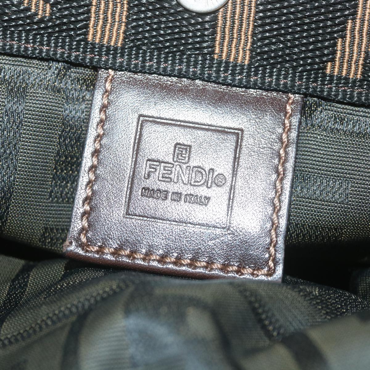 FENDI Zucca Canvas Hand Bag Black Brown 2321 26555 098ar10692