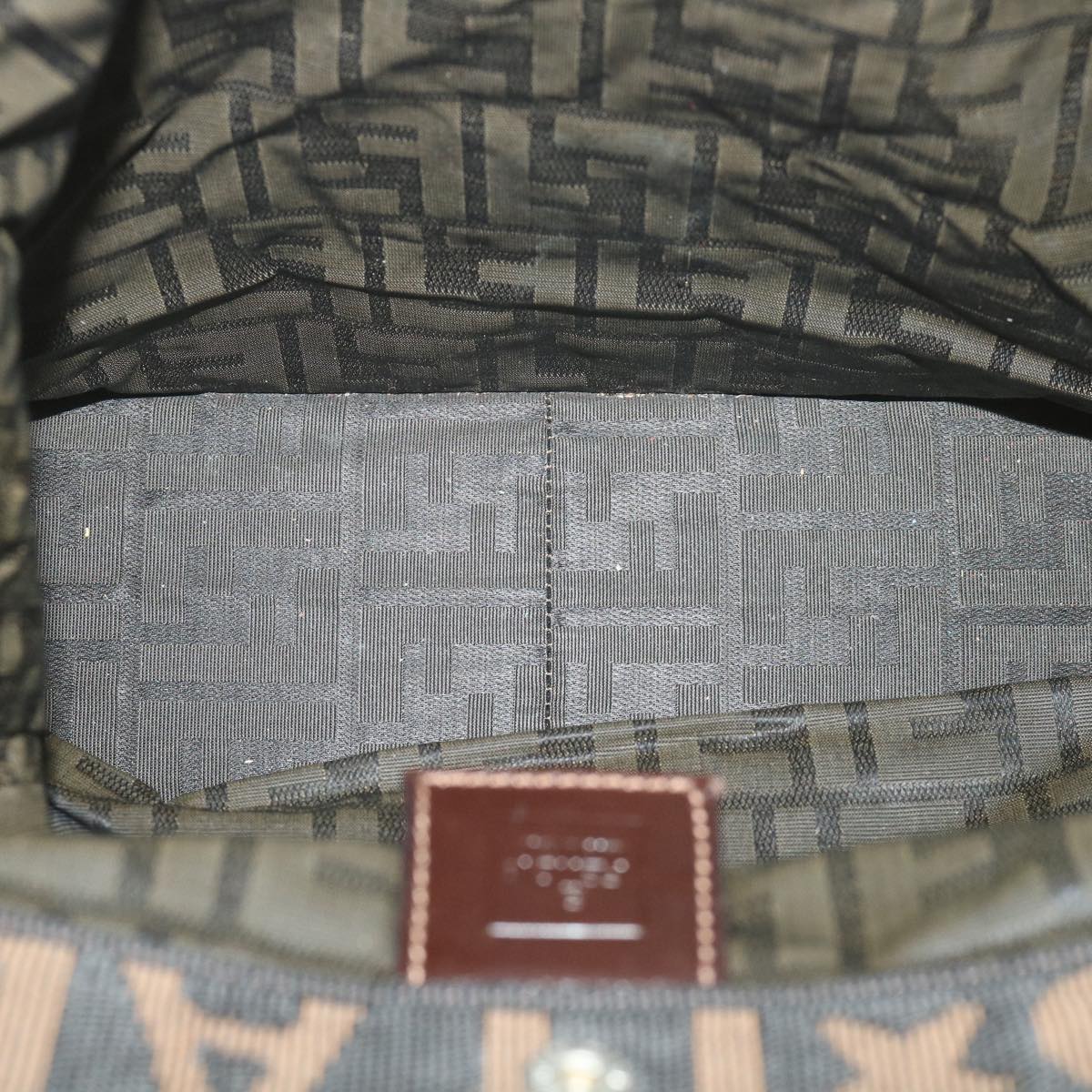 FENDI Zucca Canvas Hand Bag Black Brown 2321 26555 098ar10692