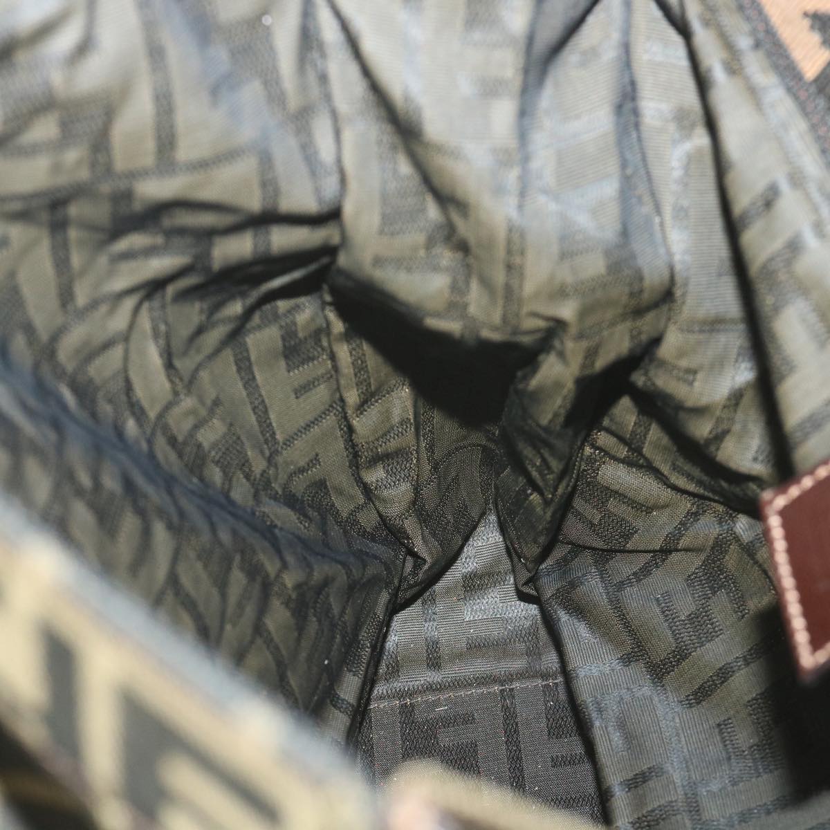 FENDI Zucca Canvas Hand Bag Black Brown 2321 26555 098ar10692