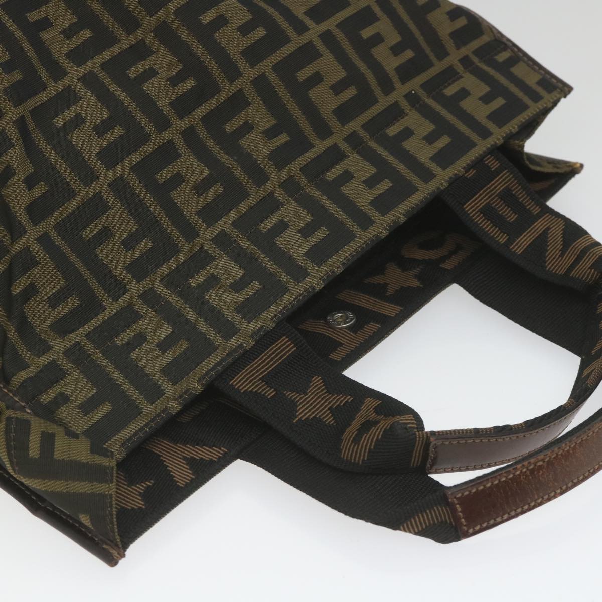 FENDI Zucca Canvas Hand Bag Black Brown 2321 26555 098ar10692