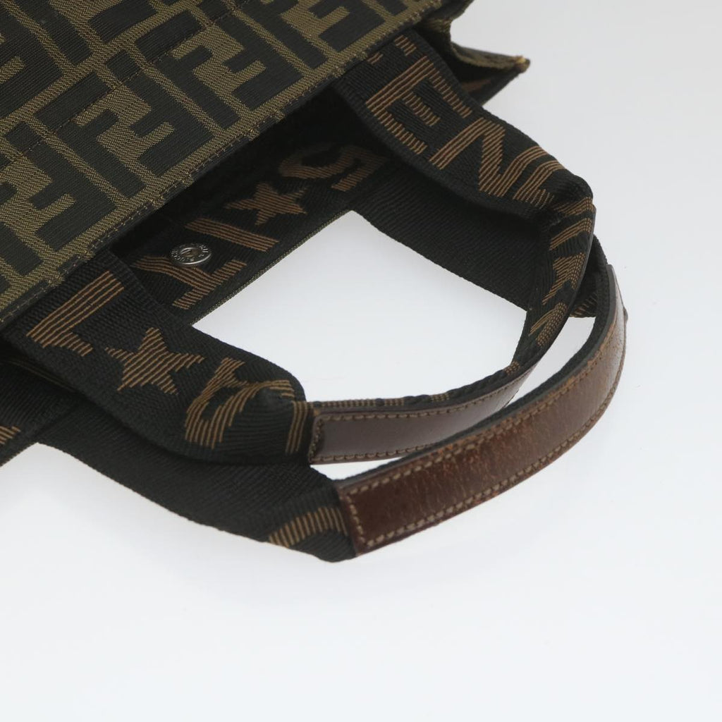 FENDI Zucca Canvas Hand Bag Black Brown 2321 26555 098ar10692