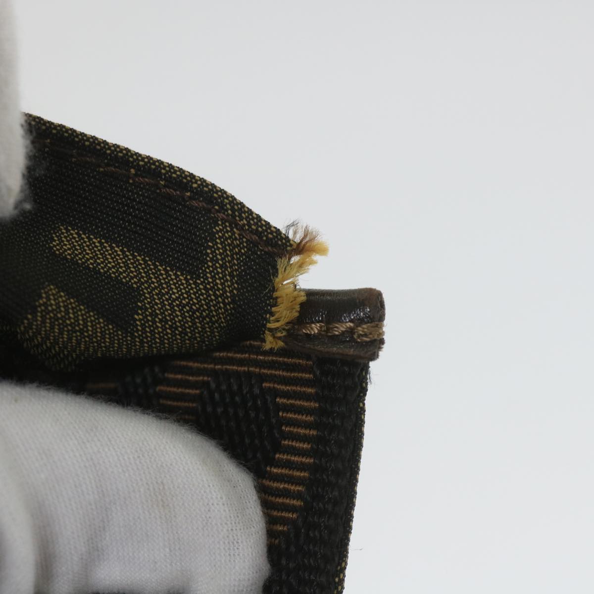 FENDI Zucca Canvas Hand Bag Black Brown 2321 26555 098ar10692