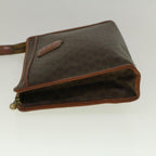 CELINE Macadam Canvas Clutch Bag PVC Leather Brown  ar10696
