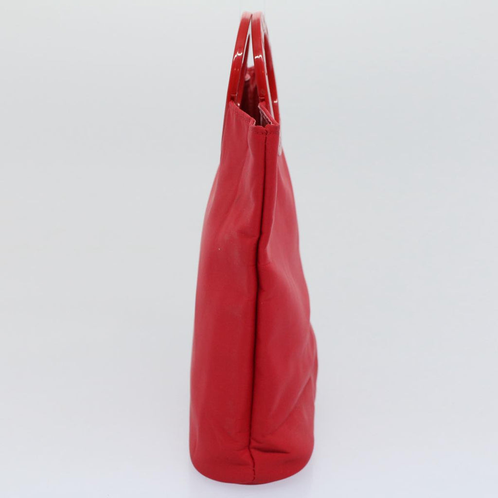 CELINE Circle Hand Bag Nylon Red  ar10732