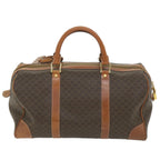 CELINE Macadam Canvas Boston Bag PVC Leather Brown  ar10767