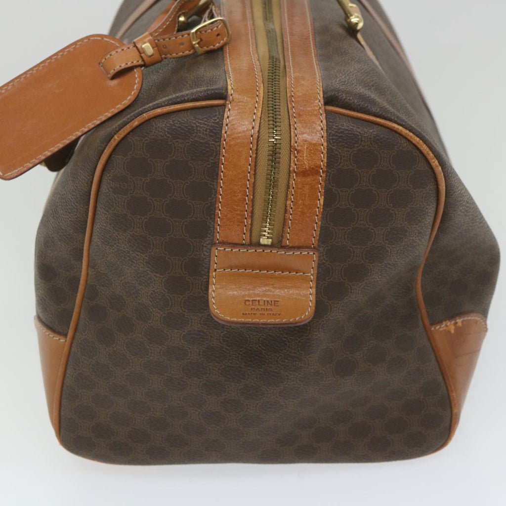 CELINE Macadam Canvas Boston Bag PVC Leather Brown  ar10767