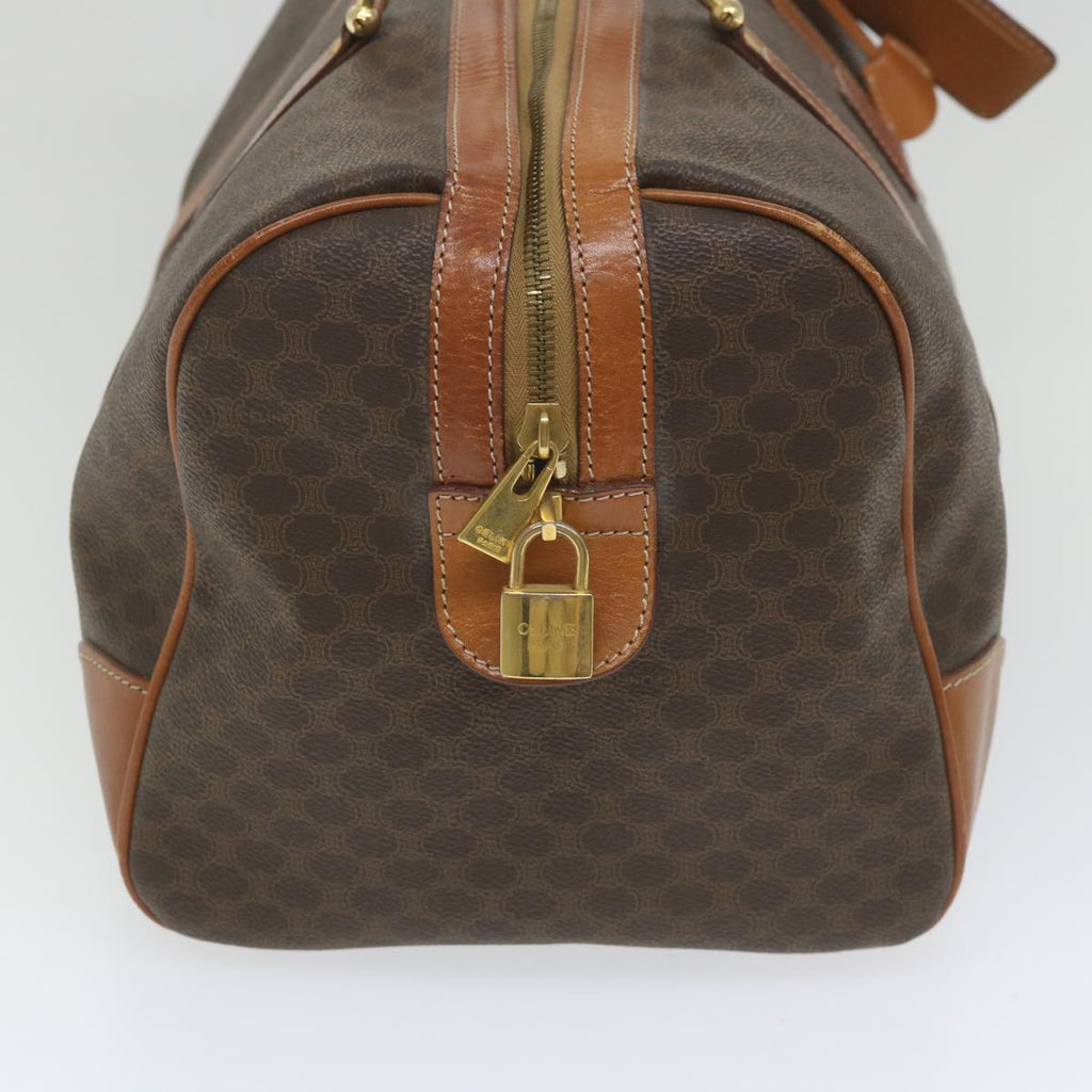 CELINE Macadam Canvas Boston Bag PVC Leather Brown  ar10767