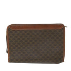 CELINE Macadam Canvas Clutch Bag PVC Leather 2Set Brown  ar10789