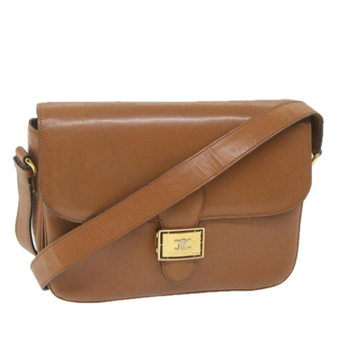 CELINE Shoulder Bag Leather Brown  ar10831B