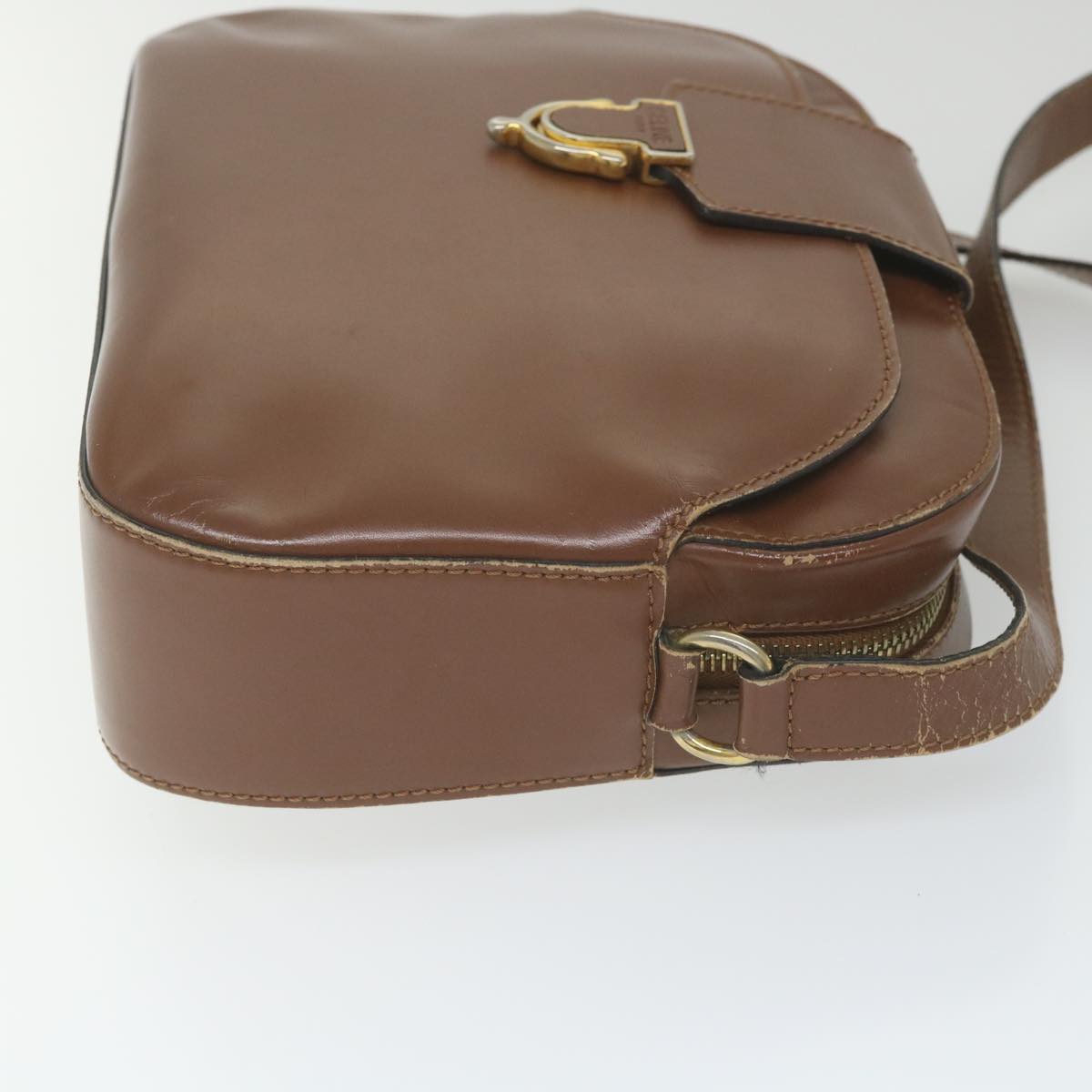 CELINE Shoulder Bag Leather Brown  ar10843B