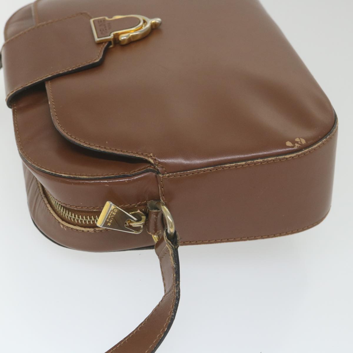 CELINE Shoulder Bag Leather Brown  ar10843B