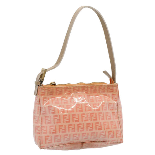 FENDI Zucchino Canvas Shoulder Bag Orange 010 26810 018ar10855B