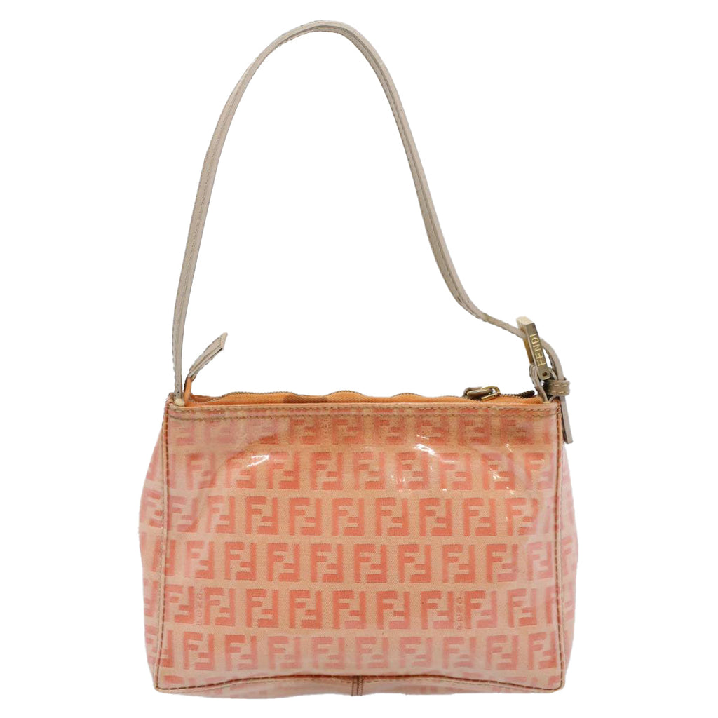 FENDI Zucchino Canvas Shoulder Bag Orange 010 26810 018ar10855B
