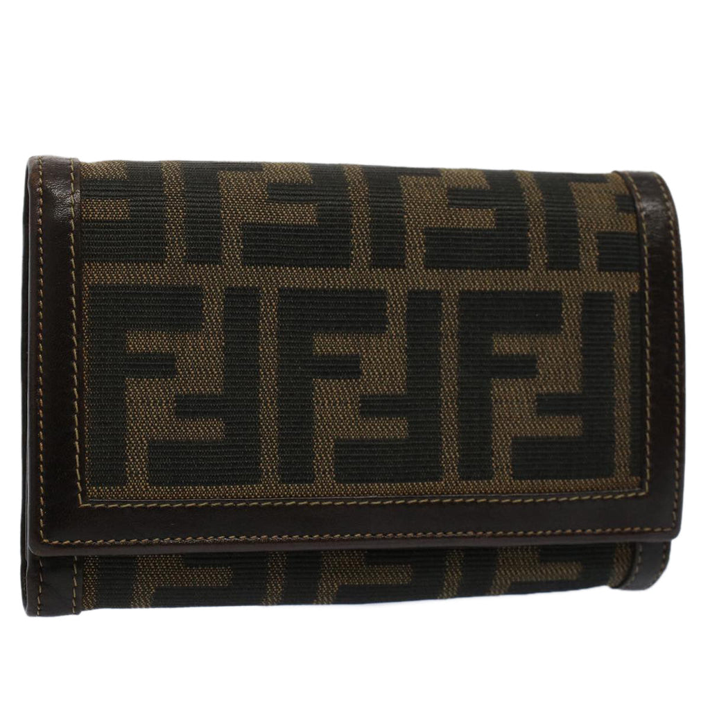 FENDI Zucca Canvas Wallet Black Brown 2266 31052 088ar10887