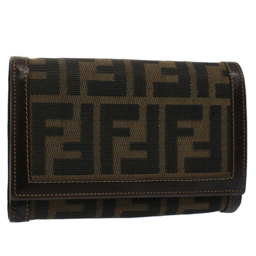 FENDI Zucca Canvas Wallet Black Brown 2266 31052 088ar10887
