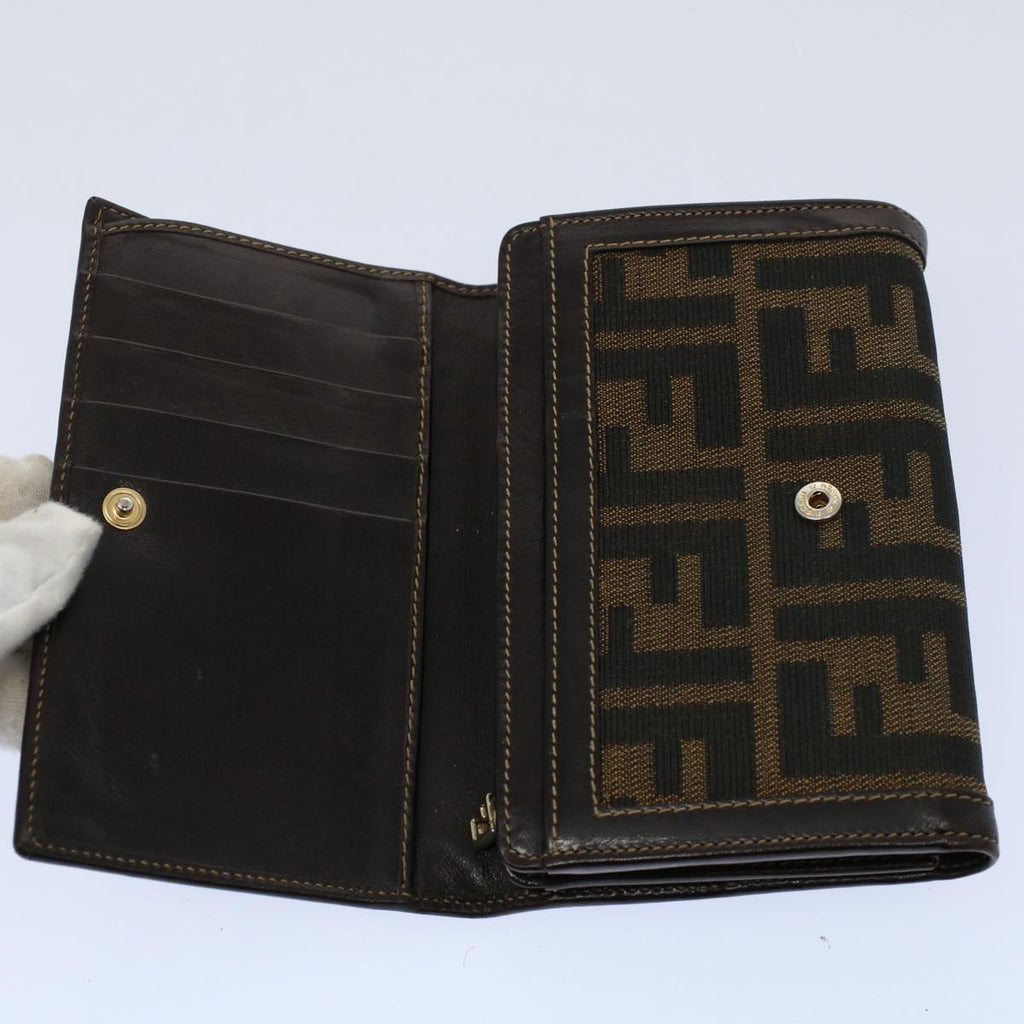 FENDI Zucca Canvas Wallet Black Brown 2266 31052 088ar10887