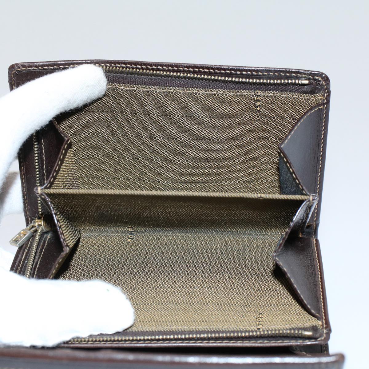 FENDI Zucca Canvas Wallet Black Brown 2266 31052 088ar10887