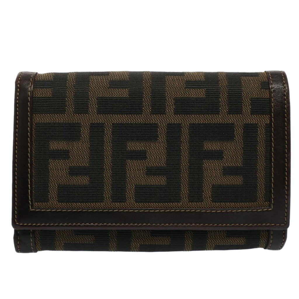 FENDI Zucca Canvas Wallet Black Brown 2266 31052 088ar10887