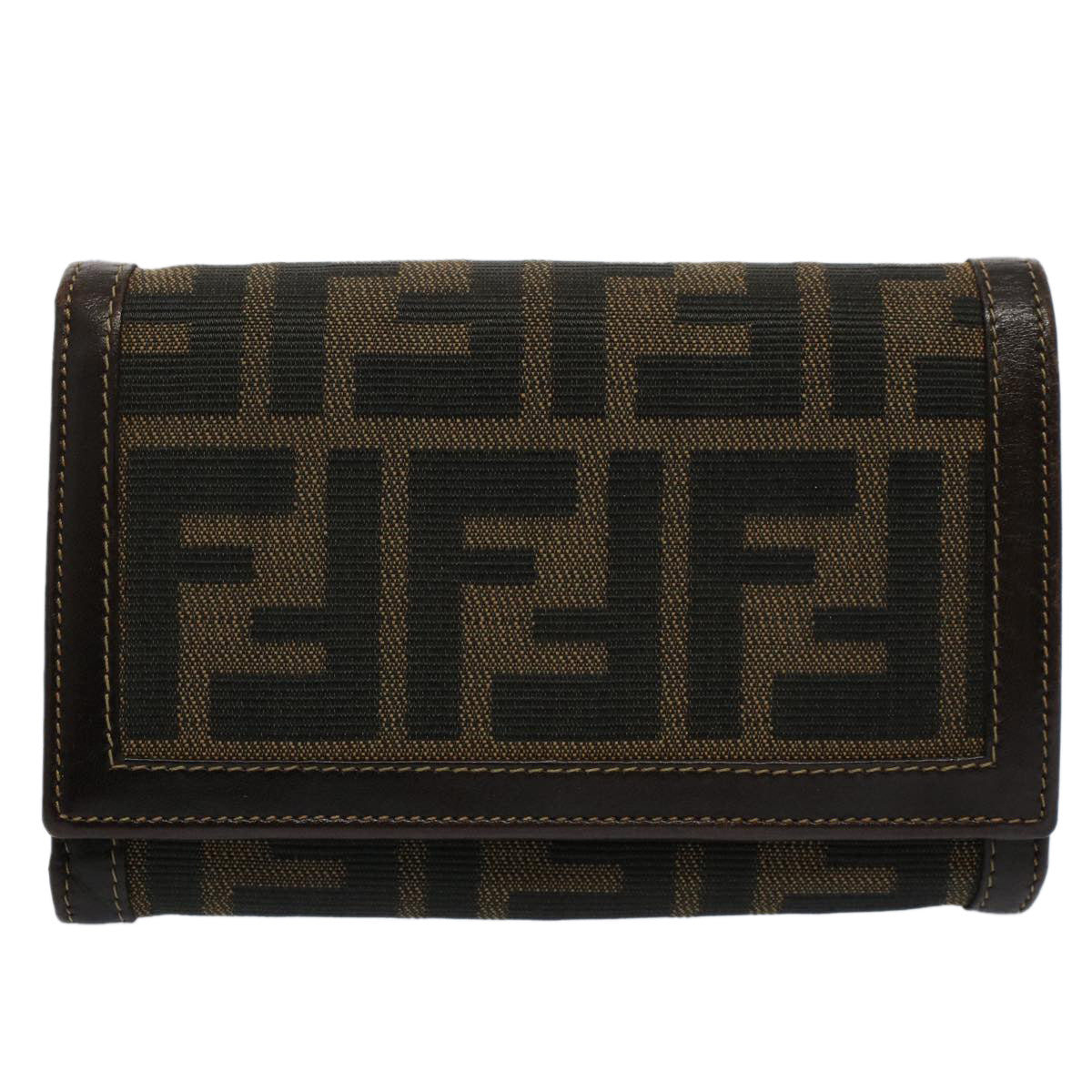 FENDI Zucca Canvas Wallet Black Brown 2266 31052 088ar10887