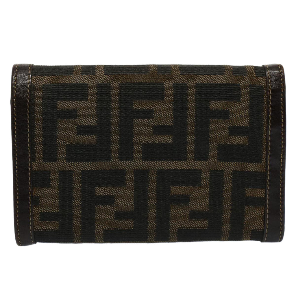 FENDI Zucca Canvas Wallet Black Brown 2266 31052 088ar10887