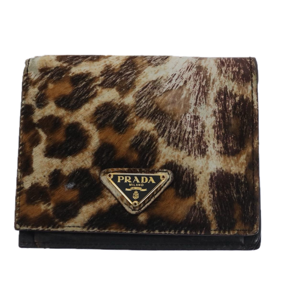 PRADA Wallet Leather Nylon 10set Black Brown  ar10912
